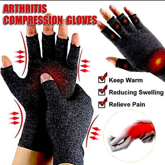 Black Fingerless Gloves - Relieve Hand Discomfort with 1pair Fingerless … - Picture 2 of 5